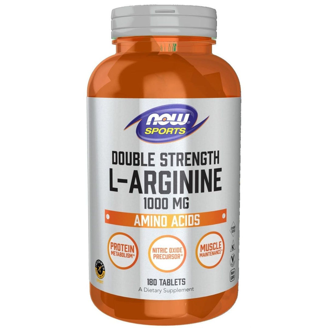 NOW Foods Sports Nutrition, L - Arginine Double Strength 1000mg, Nitric Oxide Precursor, Amino Acids, 180 Tablets - The Oasis of Health