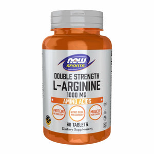 NOW Foods Sports Nutrition, L - Arginine Double Strength 1000mg, Nitric Oxide Precursor, Amino Acids, 60 Tablets - The Oasis of Health