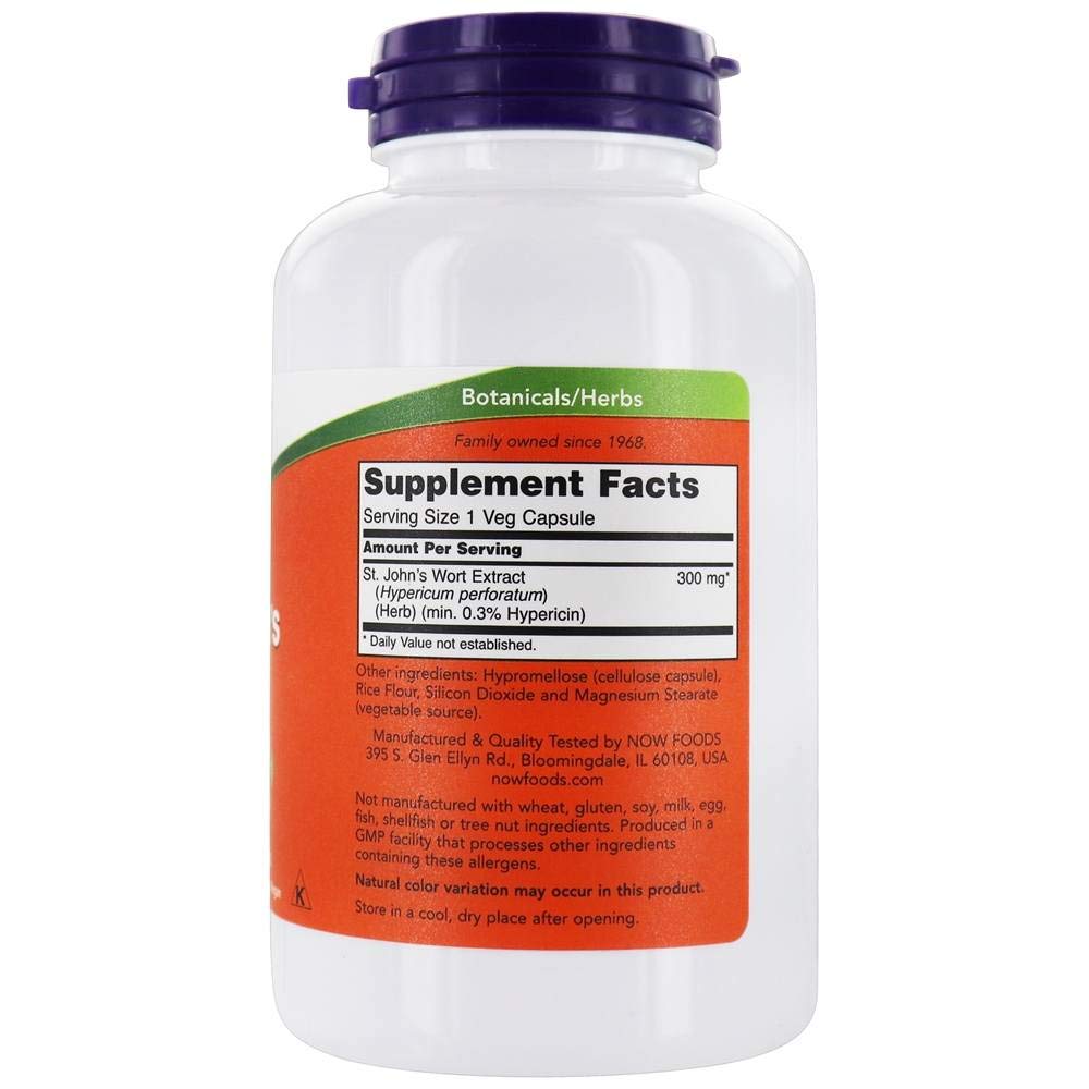 Now Foods St. John's Wort 300 mg 250 Vcaps - 4761 - The Oasis of Health