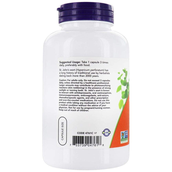 Now Foods St. John's Wort 300 mg 250 Vcaps - 4761 - The Oasis of Health