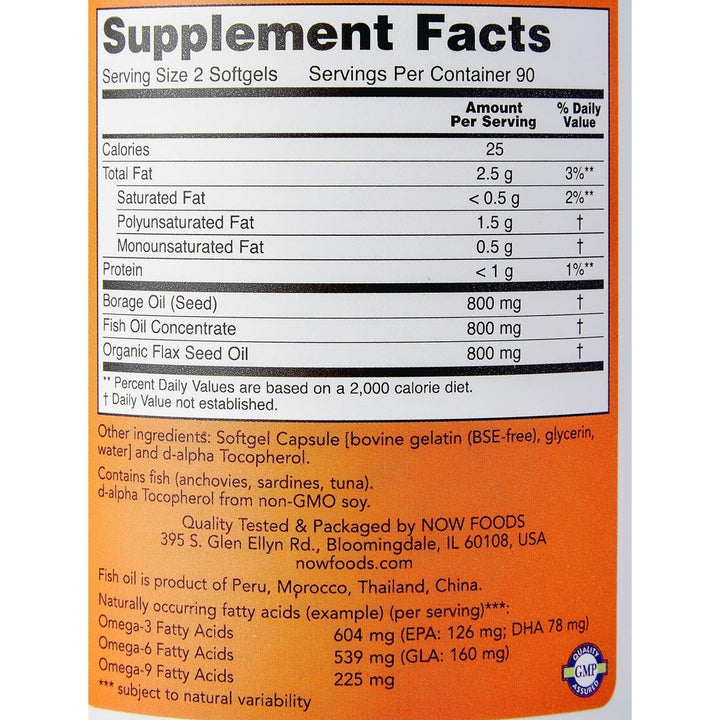 Now Foods Super Omega 3 - 6 - 9 1200 mg 180 Softgels - 1841 - The Oasis of Health