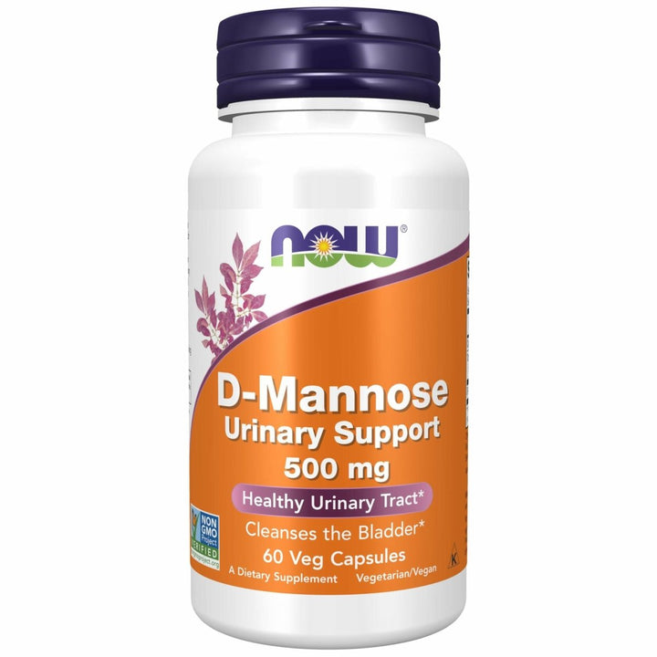 NOW Foods Supplements, D - Mannose 500 mg, Non - GMO Project Verified, Healthy Urinary Tract*, 60 Veg Capsules - The Oasis of Health