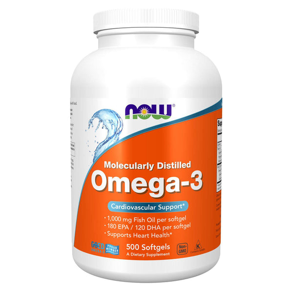 Now Foods Omega-3 Molecularly Distilled 500 Softgels - 1653
