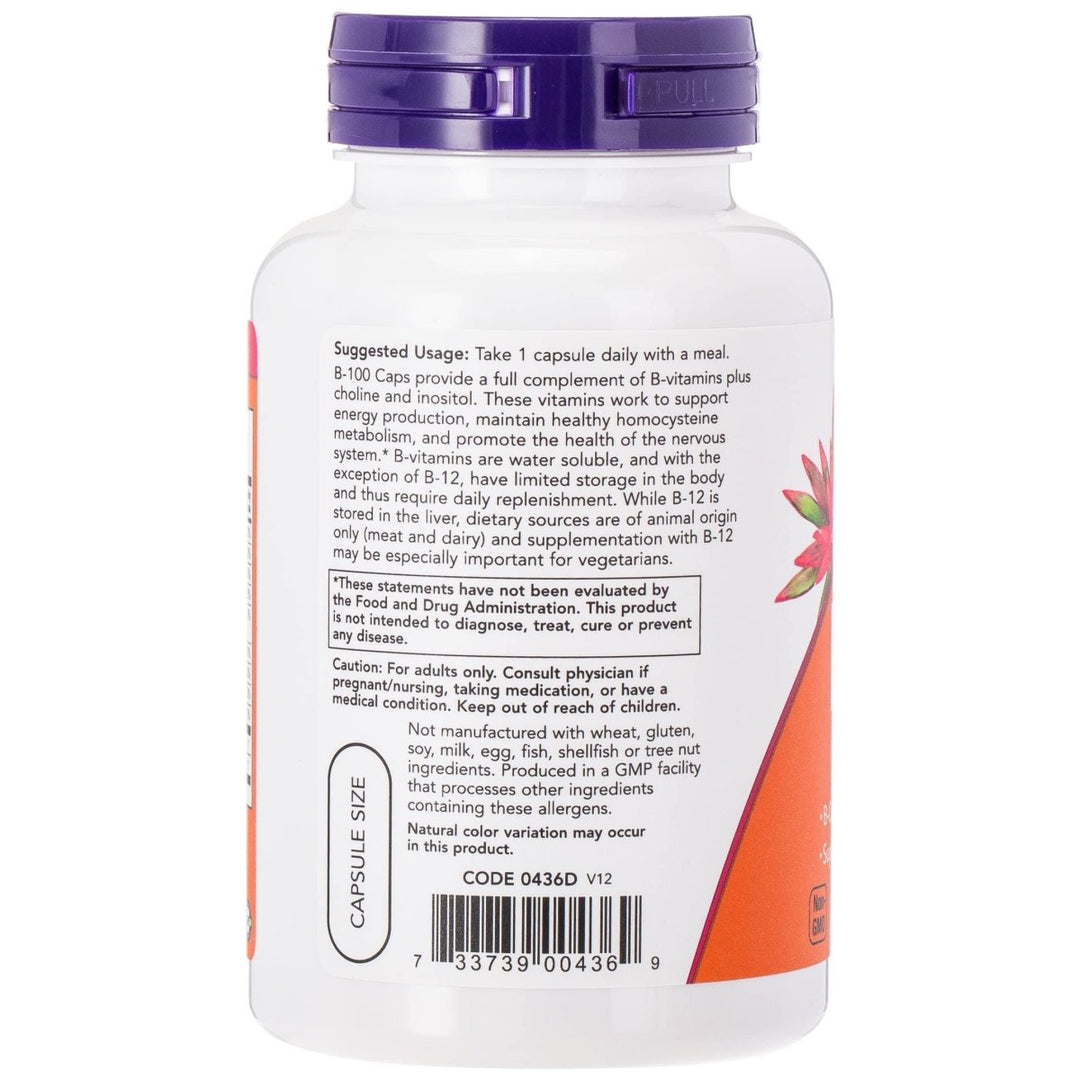 Now Foods Vitamin B - 100 100 Vcaps - 0436 - The Oasis of Health