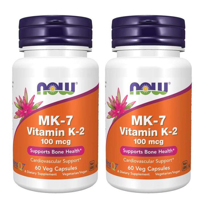 Now Foods Vitamin K - 2 (MK7) Veg Capsules, 100 mcg, 60 Count, Pack of 2 - The Oasis of Health