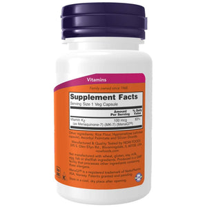 Now Foods Vitamin K - 2 (MK7) Veg Capsules, 100 mcg, 60 Count, Pack of 2 - The Oasis of Health