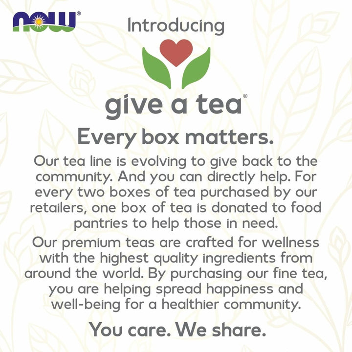 NOW Give a Tea, Organic Turmeric Ginger, Caffeine Free, 24 Tea Bags, 1.7 oz (48 g) - The Oasis of Health