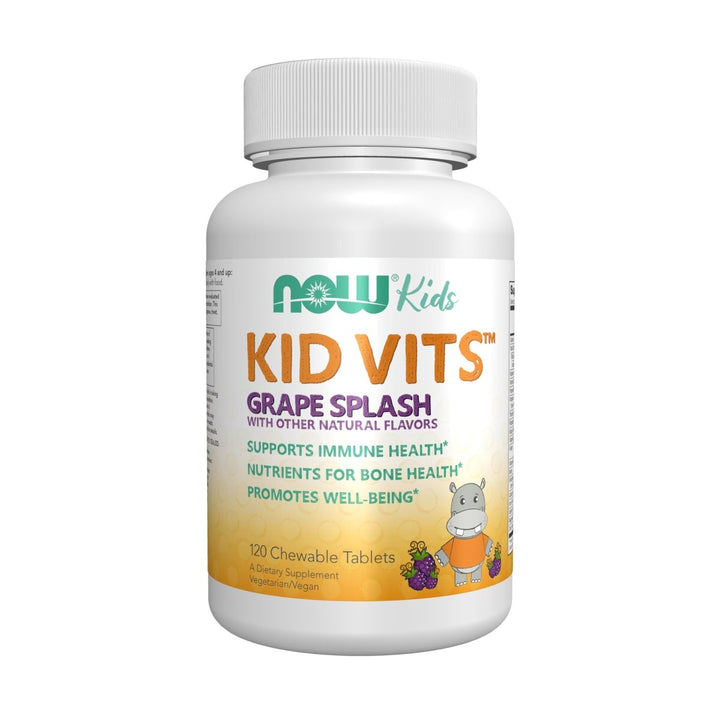NOW Kids, Kid Vits? Grape Splash - 120 Chewable Tablets - The Oasis of Health
