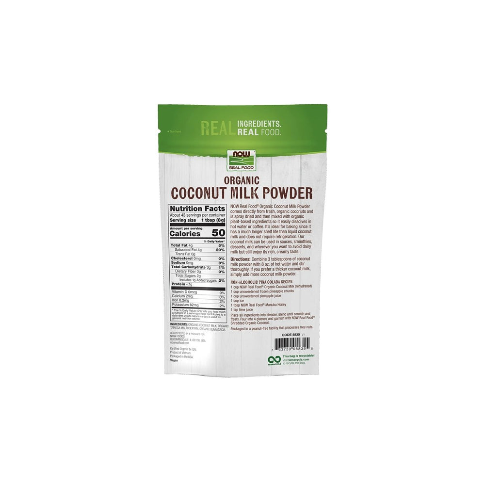 Now Real Food Coconut Milk Organic Powder 12 Oz - 5835 - The Oasis of Health