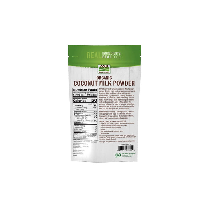 Now Real Food Coconut Milk Organic Powder 12 Oz - 5835 - The Oasis of Health