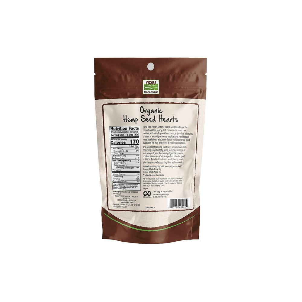 Now Real Food Hemp Seed Hearts Organic 8oz - 6281 - The Oasis of Health
