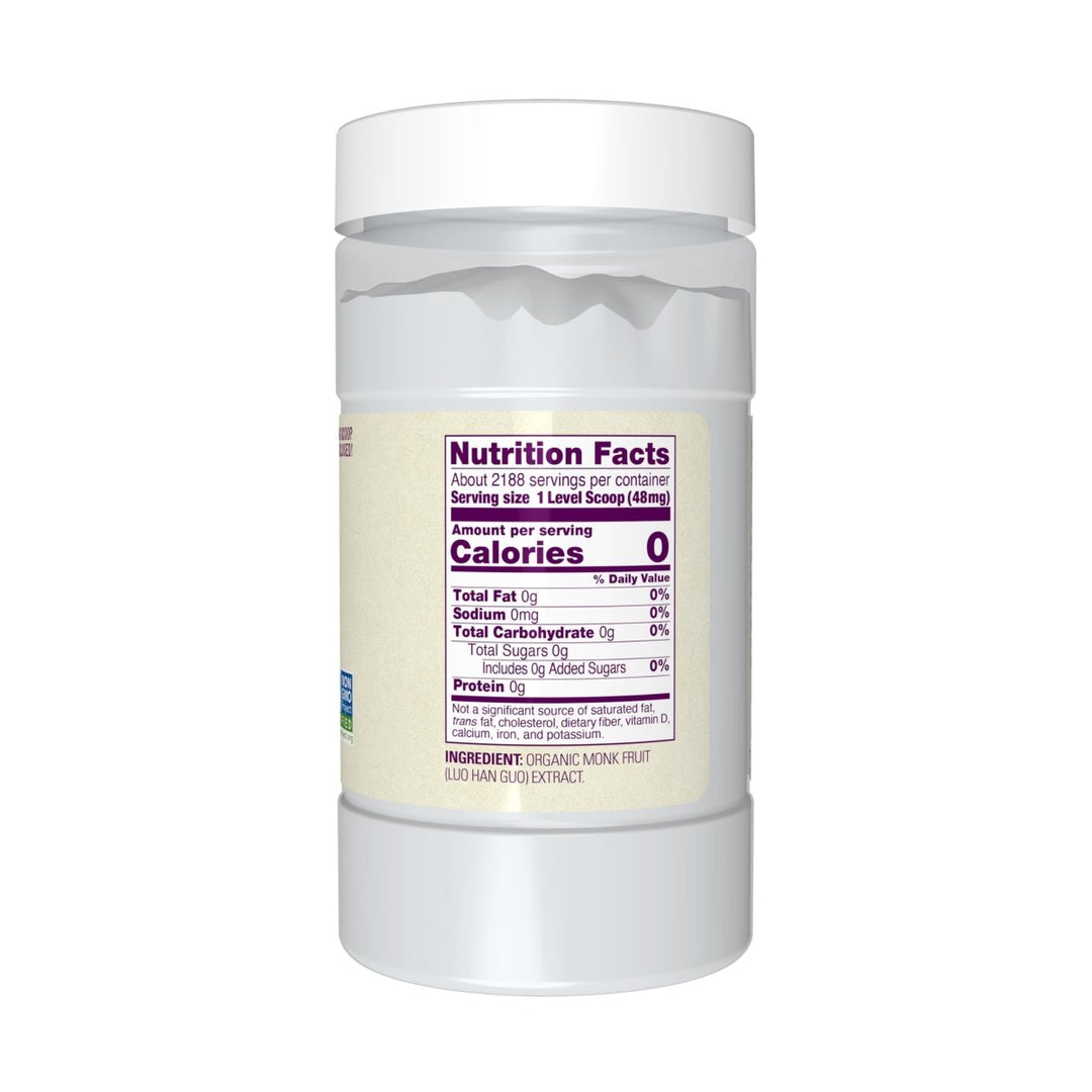 NOW Real Food, Organic Monk Fruit Extract Powder, Zero - Calorie Sweetener, 3.7 oz - The Oasis of Health