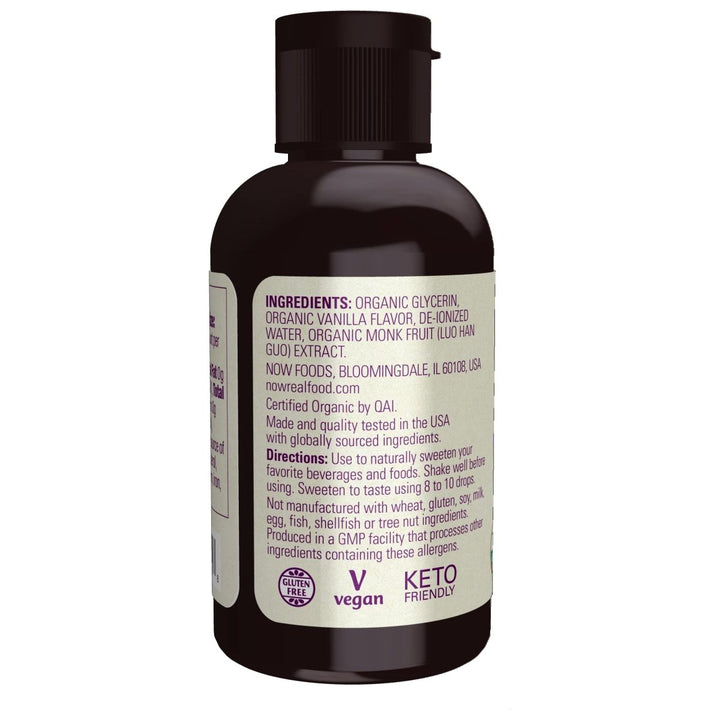 Now Real Food Organic Vanilla Monk Fruit 1.8 Oz - 7111 - The Oasis of Health