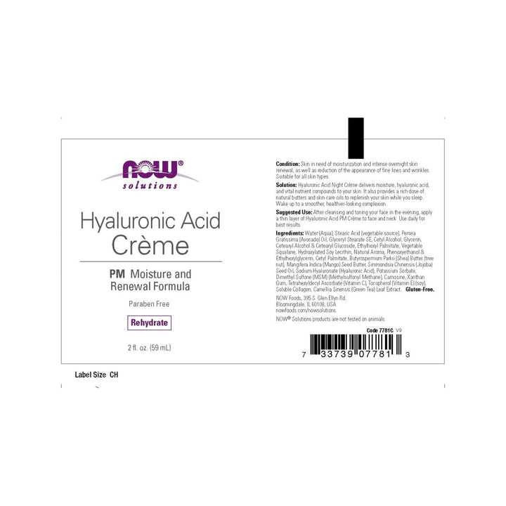Now Solutions Hyaluronic Acid PM Creme - 2 fl. oz. - The Oasis of Health