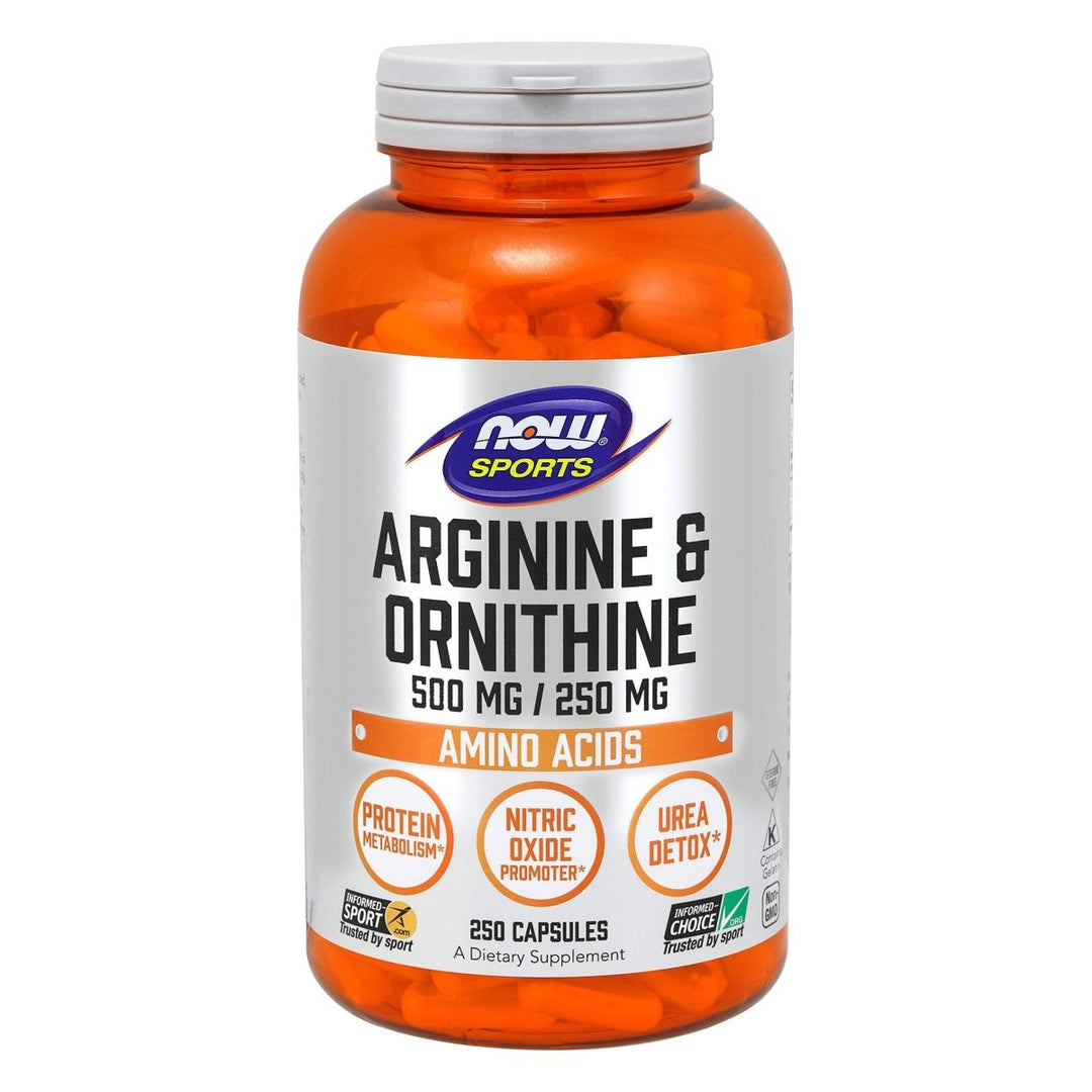 Now Sports Arginine & Ornithine 500 mg / 250 mg 250 Vcaps - 0042 - The Oasis of Health