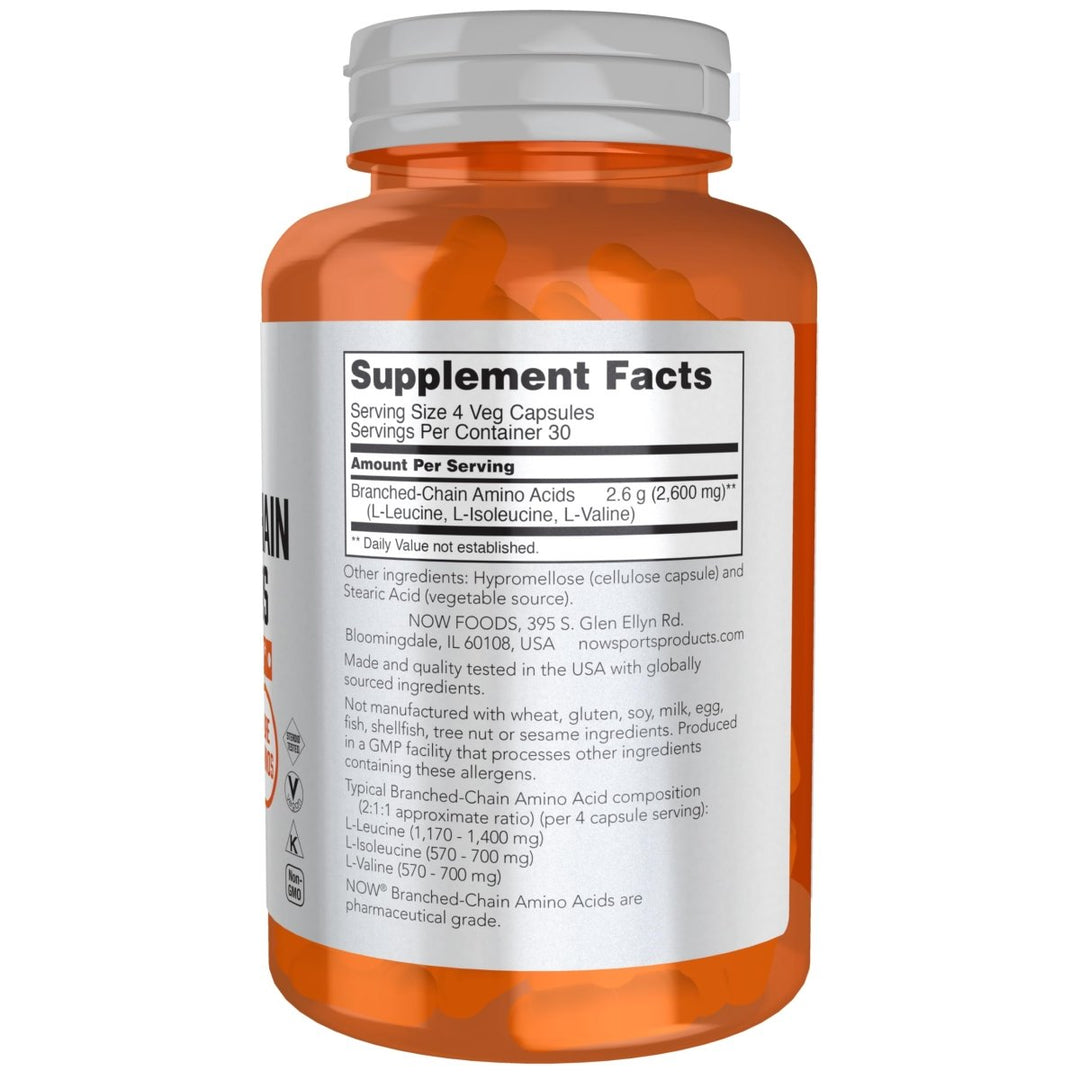 Now Sports Branched Chain Amino Acids 120 Vcaps - 0053 - The Oasis of Health