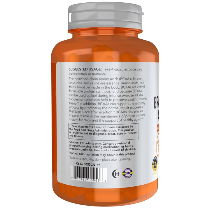 Now Sports Branched Chain Amino Acids 120 Vcaps - 0053 - The Oasis of Health