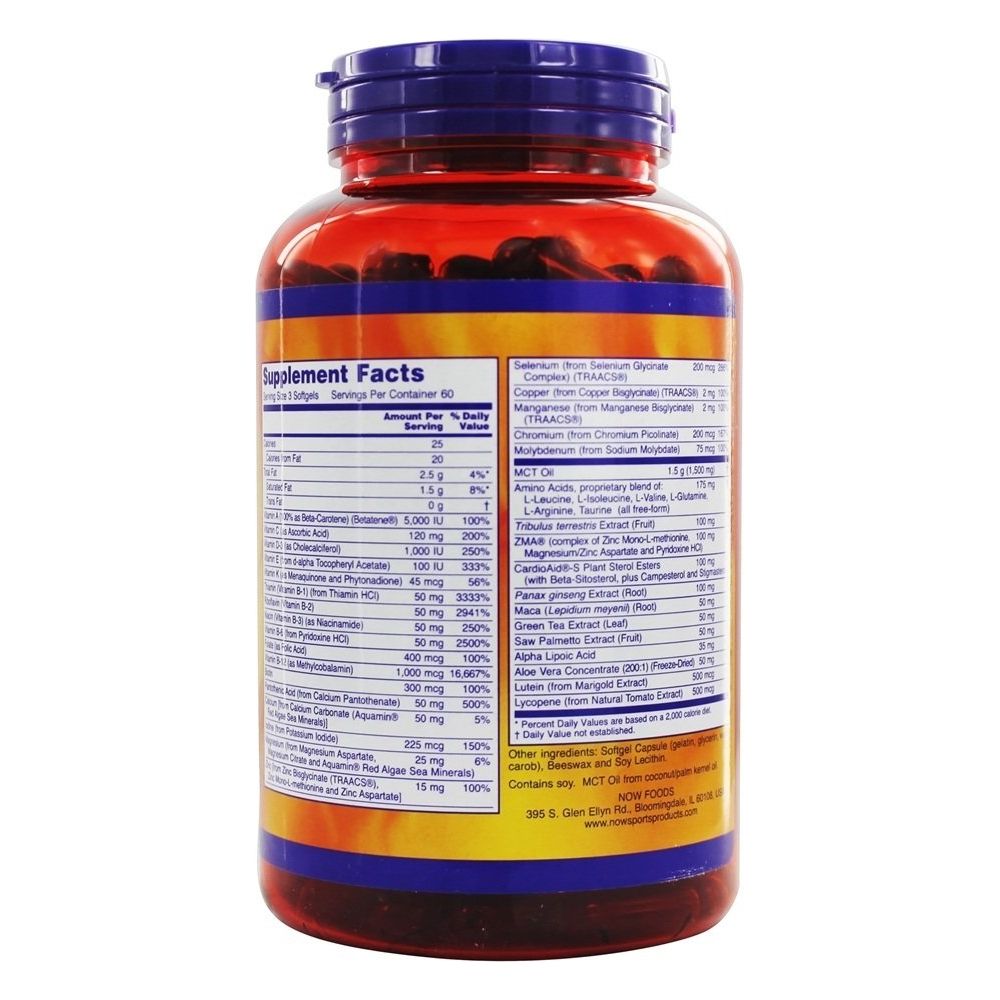 Now Sports Men's Active Sports Multi 180 Softgels - 3891 - The Oasis of Health