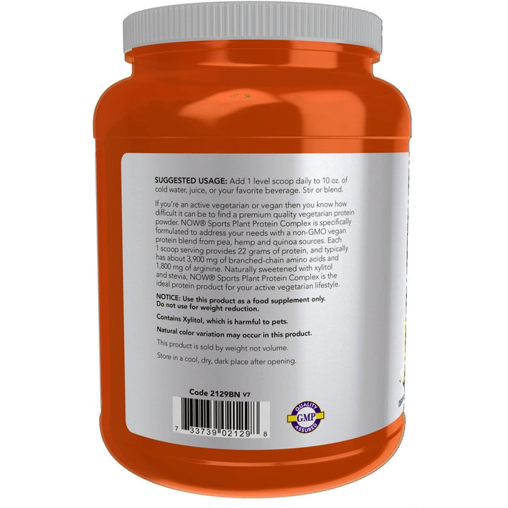 NOW Sports Nutrition, Plant Protein Complex 22 g, Creamy Vanilla Powder, 2 - Pound - The Oasis of Health
