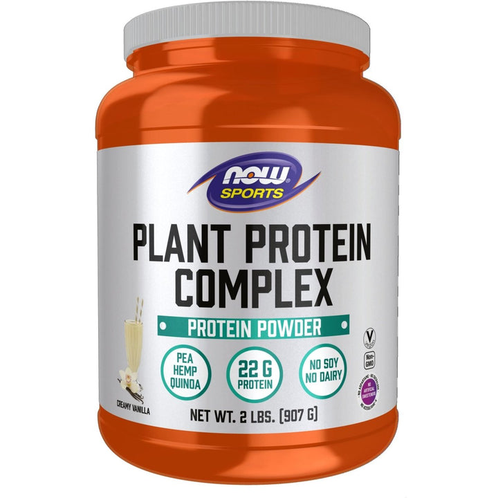 NOW Sports Nutrition, Plant Protein Complex 22 g, Creamy Vanilla Powder, 2 - Pound - The Oasis of Health