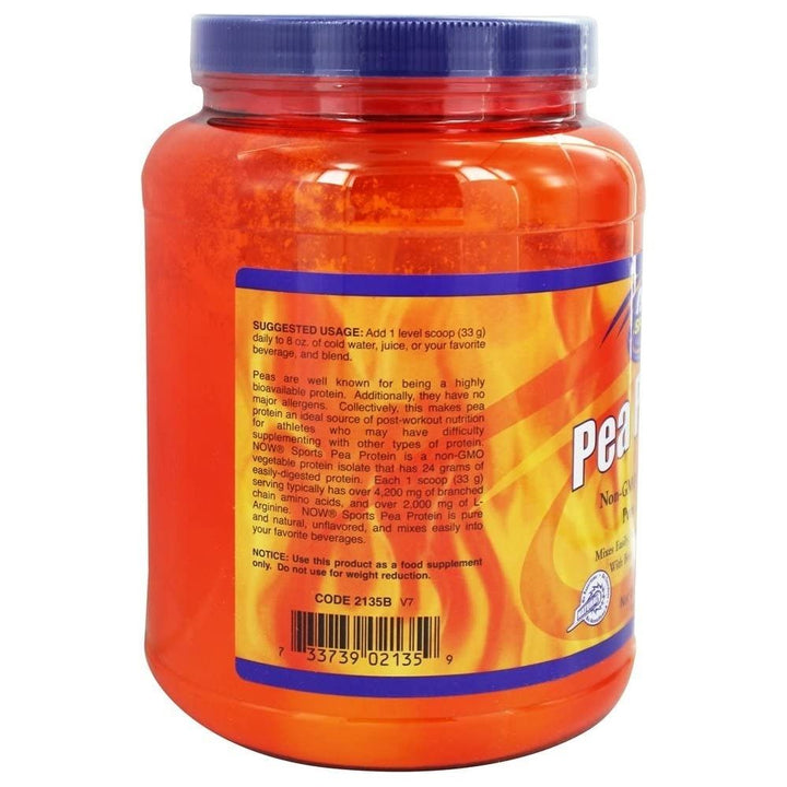 Now Sports Pea Protein Pure Unflavored Powder 2 Pounds - 2135 - The Oasis of Health
