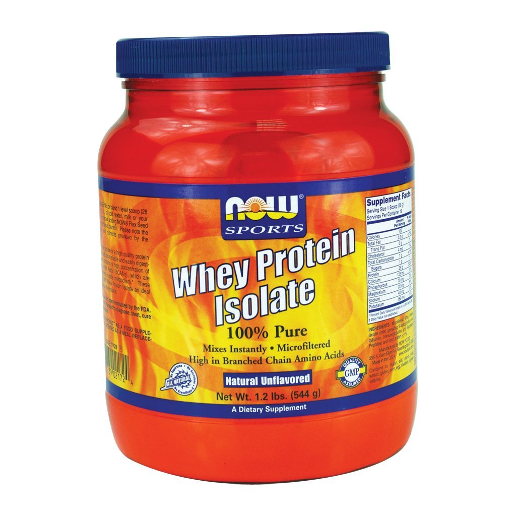 Now Sports Whey Protein Isolate Unflavored Powder 1.2 Pounds - 2172 - The Oasis of Health