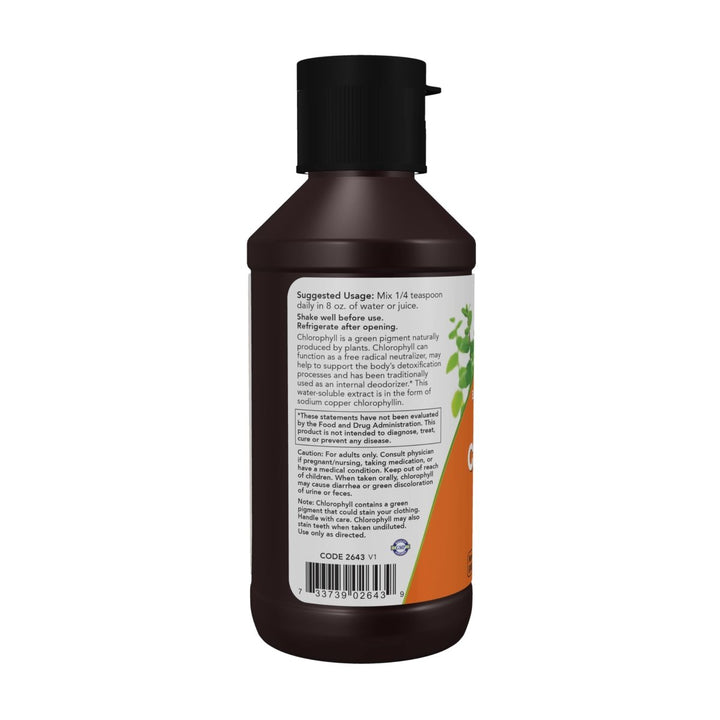NOW Supplements, Extra Strength Liquid Chlorophyll, Unflavored, Internal Deodorizer*, Promotes Cleansing*, Freshens Breath*, 4X Concentration, 4 FL. OZ. (118 mL) - The Oasis of Health