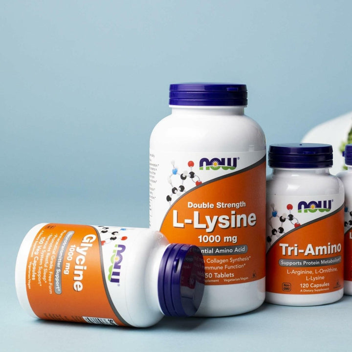 Now Supplements, Glycine 1,000 mg Free - Form, Neurotransmitter Support*, 250 Veg Capsules - The Oasis of Health