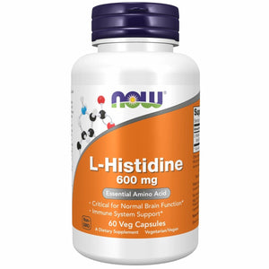 NOW Supplements, L - Histidine 600 mg, Essential Amino Acid, Critical for Normal Brain Function*, Immune System Support*, 60 Veg Capsules - The Oasis of Health