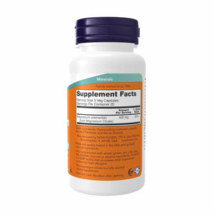 NOW Supplements, Magnesium Citrate, Enzyme Function*, Nervous System Support*, 60 Veg Capsules - The Oasis of Health