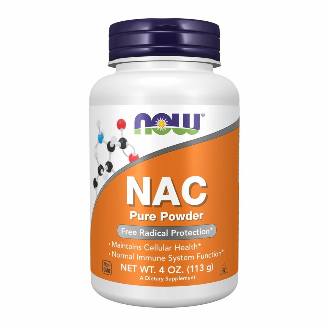 NOW Supplements, NAC (N - Acetyl Cysteine) 600 mg Pure Powder, Free Radical Protection*, Cellular Health*, Immune System Function* 4 - Ounce (113 g) - The Oasis of Health