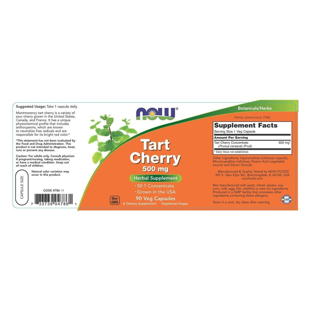 Now Tart Cherry 500 mg 90 Veg Caps (3 Pack) - The Oasis of Health