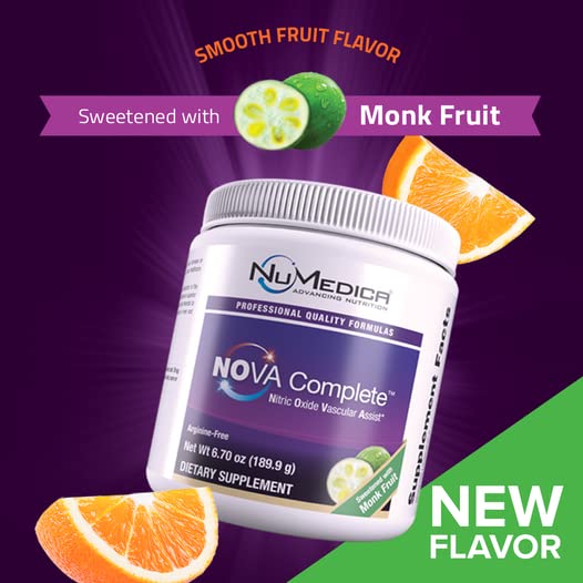 NuMedica NOVA (Nitric Oxide Vascular Assist) Complete Monk Fruit - 7.69 oz (218.04 Grams). Boosts Nitric Oxide Production for Enhanced Circulation in Men & Women. - The Oasis of Health