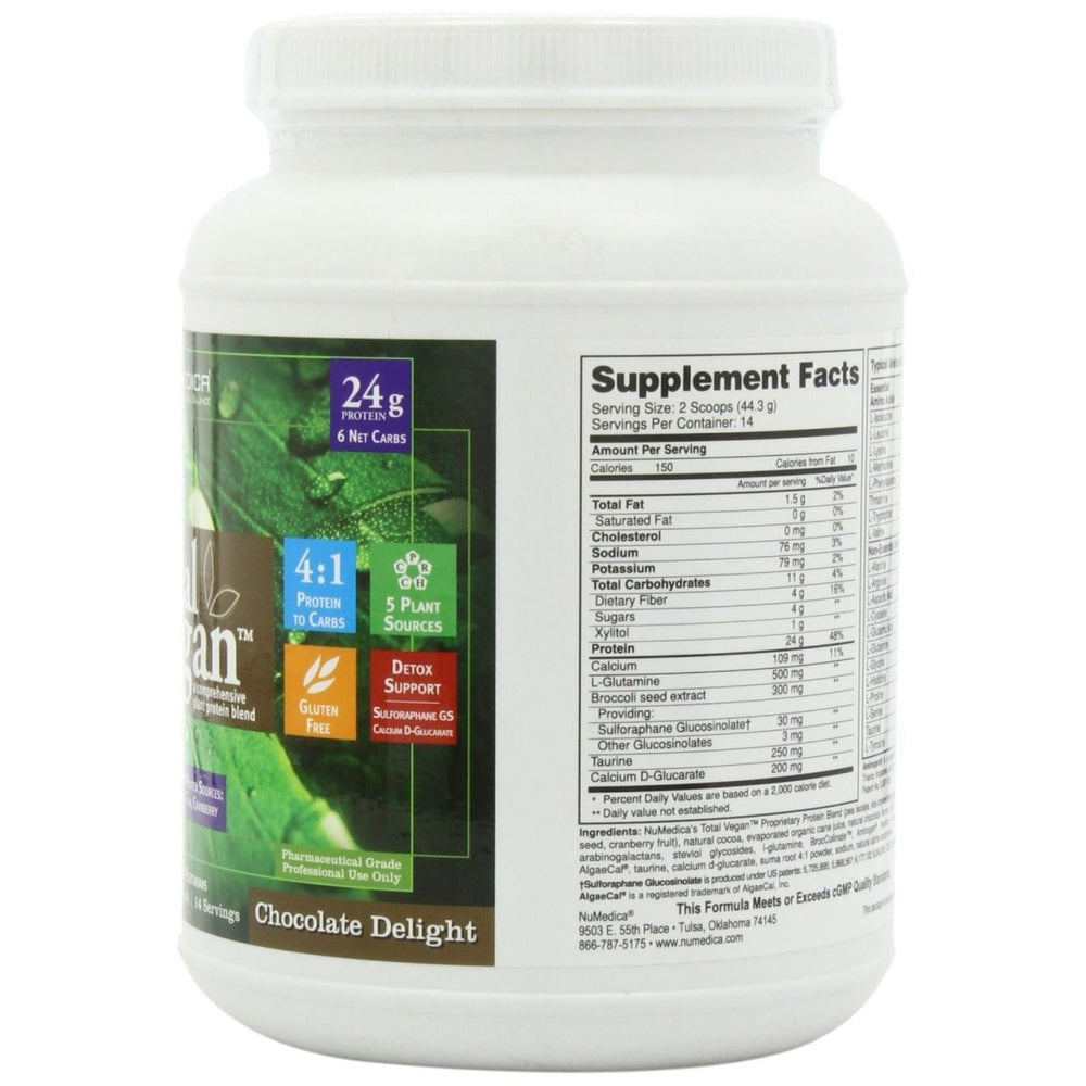 NuMedica - Total Vegan Chocolate Delight 21.86 Ounce - 14 Servings - The Oasis of Health