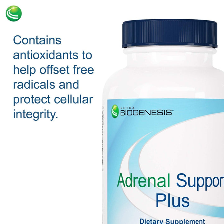 Nutra BioGenesis - Adrenal Support Plus - Pregnenolone, DHEA, Herbs & Micronutrients to Help Support Adrenal Function - 60 Capsules 10202 - The Oasis of Health