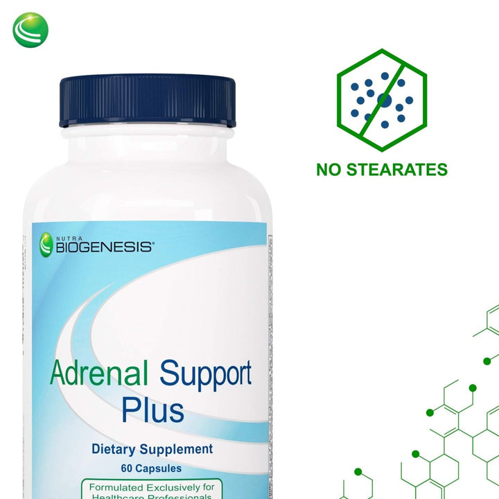 Nutra BioGenesis - Adrenal Support Plus - Pregnenolone, DHEA, Herbs & Micronutrients to Help Support Adrenal Function - 60 Capsules 10202 - The Oasis of Health