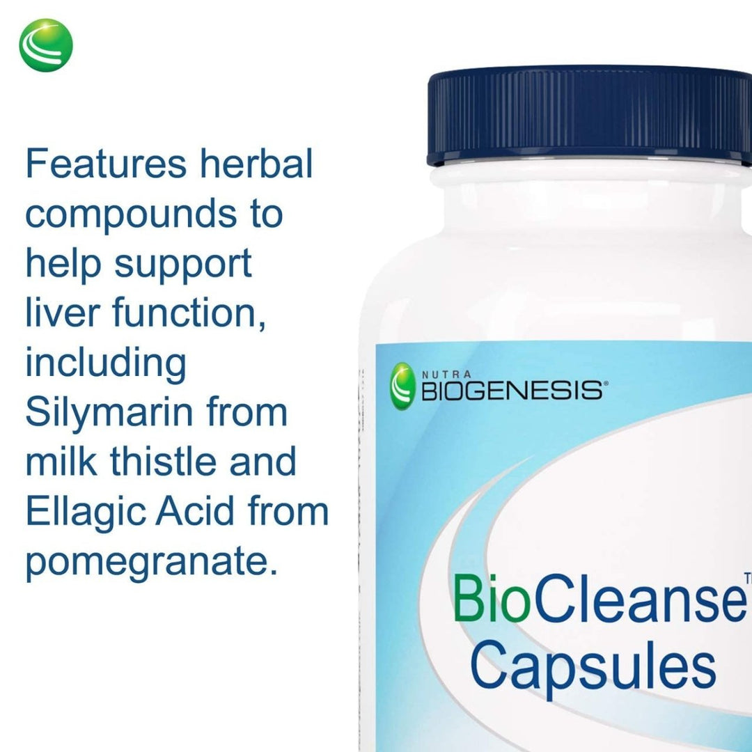 Nutra BioGenesis - BioCleanse Capsules - Milk Thistle, N - Acetyl - L - Cysteine & MSM for Liver Support - 120 Capsules - The Oasis of Health