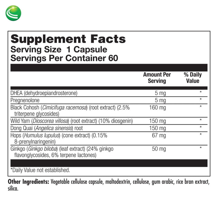 Nutra BioGenesis - BioFem Transition - DHEA, Pregnenolone, Wild Yam, and Dong Quai for Menopause Support - Gluten Free, Vegan, Non - GMO - 60 Capsules - The Oasis of Health