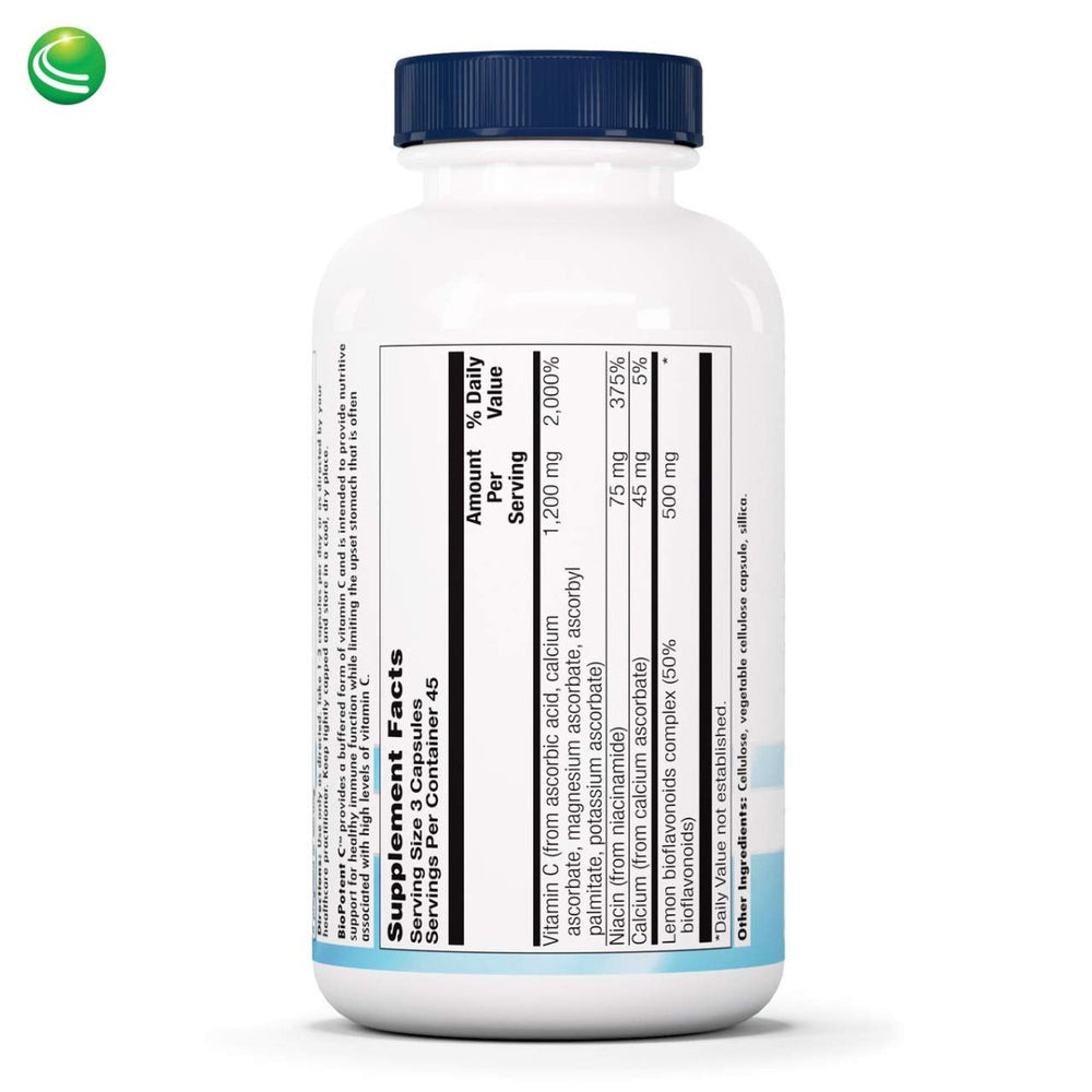 Nutra BioGenesis - BioPotent C - Vitamin C and Lemon Bioflavonoids for Immune, Musculoskeletal and Antioxidant Support - 135 Capsules - The Oasis of Health