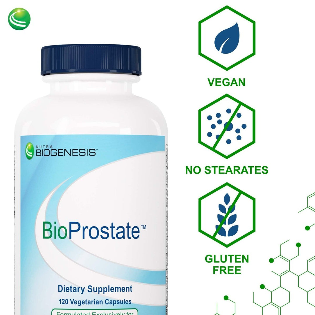 Nutra BioGenesis - BioProstate - Saw Palmetto, Beta - Sitosterol and Lycopene for Prostate Health and Urinary Tract Support - Gluten Free, Vegan - 120 Capsules - The Oasis of Health