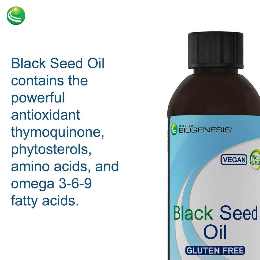 Nutra BioGenesis - Black Seed Oil - Black Cumin Seed Extract - Vegan, Gluten Free, Non - GMO - 8 Fluid Ounces - The Oasis of Health