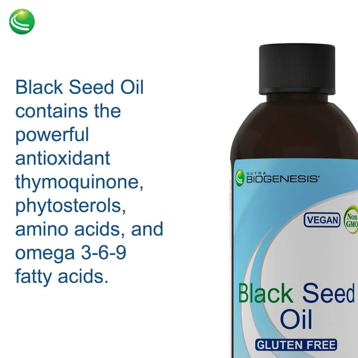 Nutra BioGenesis - Black Seed Oil - Black Cumin Seed Extract - Vegan, Gluten Free, Non - GMO - 8 Fluid Ounces - The Oasis of Health