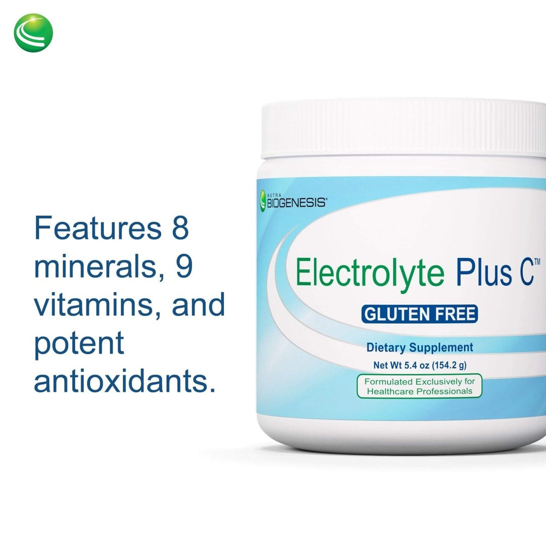 Nutra BioGenesis - Electrolyte Plus C - Delicious Electrolyte Powder with Trace Minerals, Vitamins & Herbal Antioxidants - Gluten Free - 154.2 g - The Oasis of Health