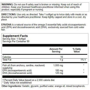 Nutra BioGenesis - EPA/DHA - Omega - 3 to Help Support Brain & Heart Health - 90 Capsules - The Oasis of Health