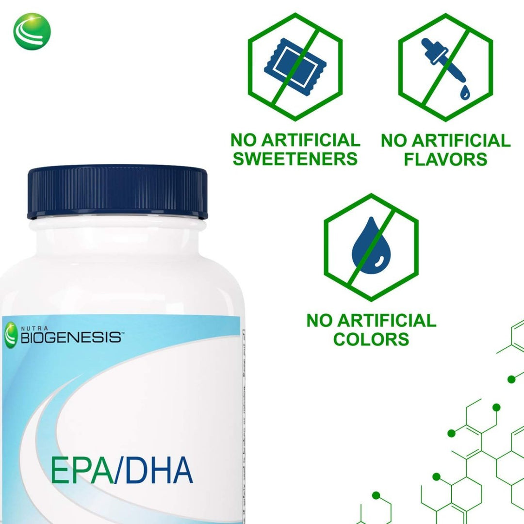 Nutra BioGenesis - EPA/DHA - Omega - 3 to Help Support Brain & Heart Health - 90 Capsules - The Oasis of Health