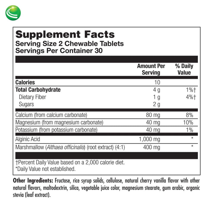 Nutra BioGenesis - EsophaSoothe Chewable Tablets - Cherry Vanilla Flavor, Gluten Free - 60 Chewable Tablets - The Oasis of Health