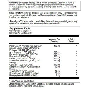Nutra BioGenesis - InflamaZyme - Pancreatin, Nattokinase and Trypsin to Help Support Healthy Immune Response, Joints and GI Tract - Gluten Free - 90 Capsules - The Oasis of Health