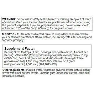 Nutra BioGenesis Methyl Factors - B12 and Methyl Folate for Brain and Cardiovascular Health - Berry Flavor, 2 Ounce - The Oasis of Health