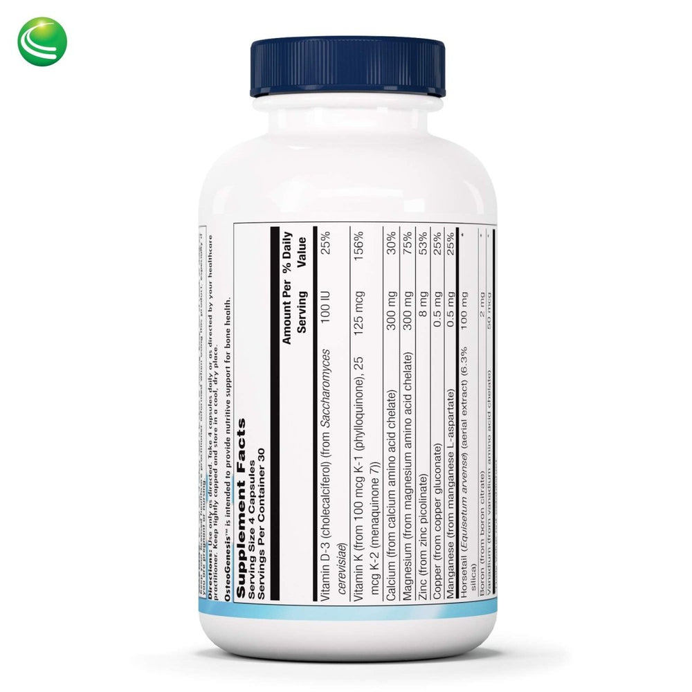 Nutra BioGenesis - Osteogenesis - Calcium, Magnesium, Vitamin D and Vitamin K for Bone Strength and Support - 120 Capsules - The Oasis of Health
