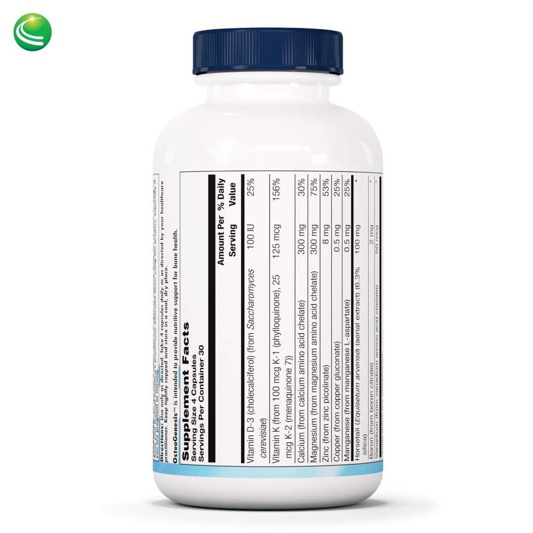 Nutra BioGenesis - Osteogenesis - Calcium, Magnesium, Vitamin D and Vitamin K for Bone Strength and Support - 120 Capsules - The Oasis of Health